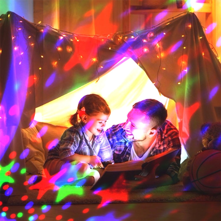 Starry sky stage light projecting multicolor star and moon lights over play area