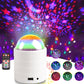 White starry sky stage light with dome top, remote control, and multicolor star patterns