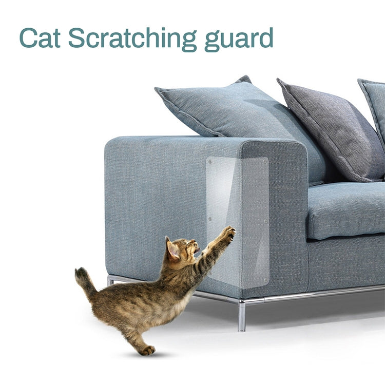 Clear PVC sofa anti-scratch sticker square panel, mounted on armrest, cat paw
