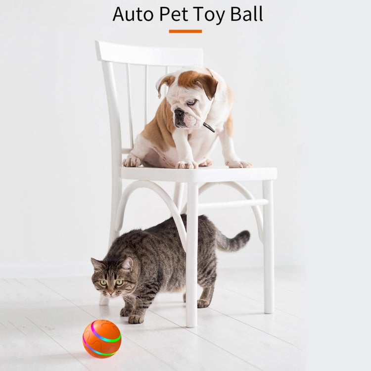 Colorful auto pet toy ball with glowing light ring