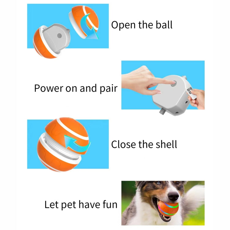 Orange remote-control pet ball with open and closed shell
