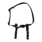 Black cattle collar harness with adjustable buckles and front device mount