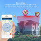 Geo-fence tracking app on smartphone with virtual fence alert graphics