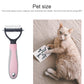 Dog grooming comb with stainless steel teeth and pink handle