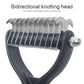 Stainless steel dog comb head with double-sided curved blade teeth in black frame