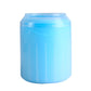 Blue large silicone foot cleaning cup with ridged sides and snap lid