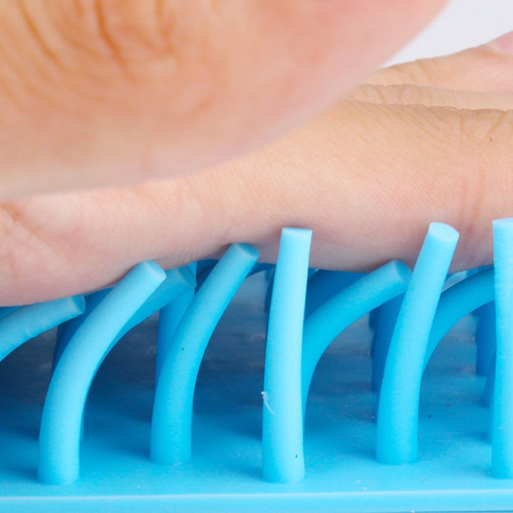 Blue silicone bristle insert for pet foot cleaning cup