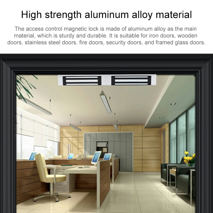 Double door magnetic lock mounted across a door frame
