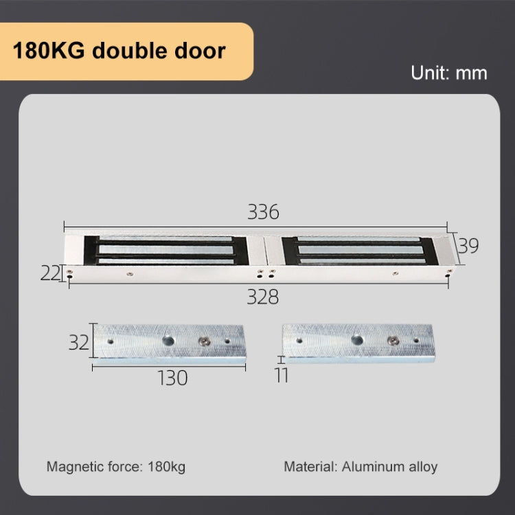 180kg double door magnetic lock dimension diagram with aluminum alloy info