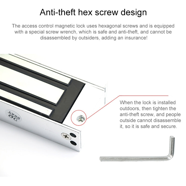 Magnetic lock end plate with anti-tamper hex screw access and included hex key