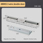 Magnetic lock size diagram with 2-wire double-door unit and aluminum mounting plate