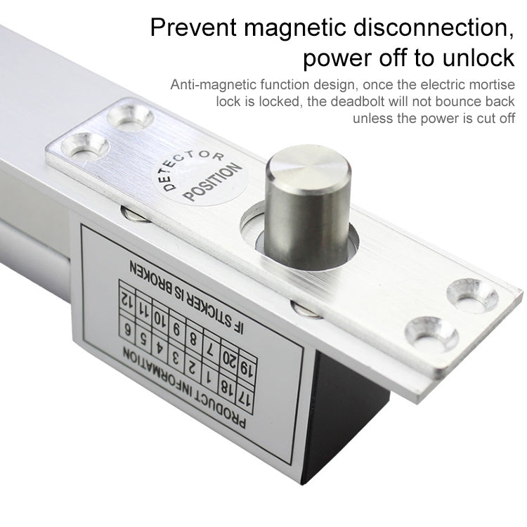 Electric mortise lock with anti-magnetic design marking and silver actuator pin