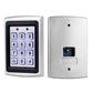 Keypad access control unit front and back showing mounting plate and inner module