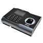 Black ZKTeco U160 fingerprint time clock angled view with color screen and keypad