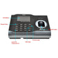 Fingerprint time attendance terminal front with LCD, numeric keys, and fingerprint sensor