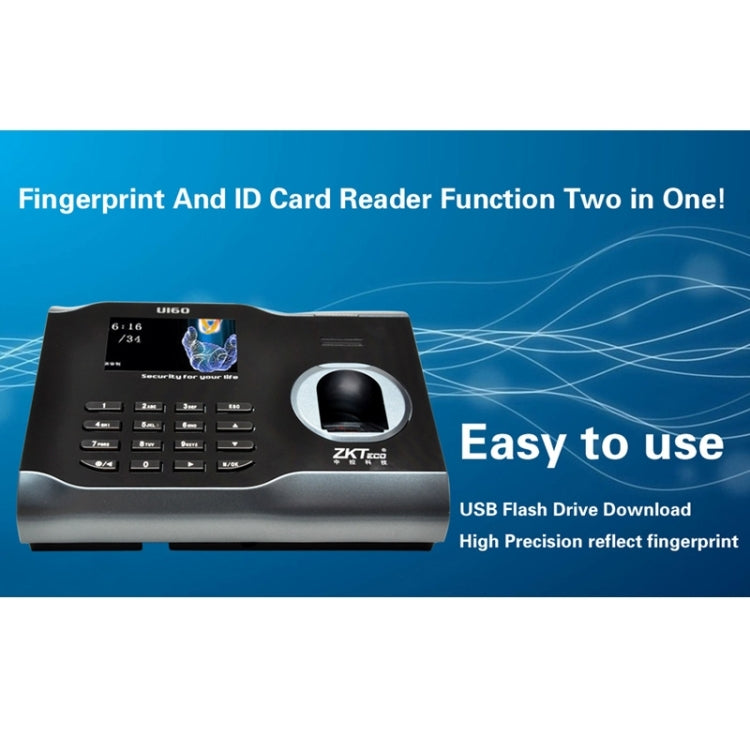 Fingerprint time attendance terminal with color display, keypad, and round fingerprint reader