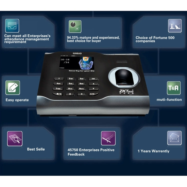 Fingerprint time attendance terminal with LCD screen and round fingerprint reader