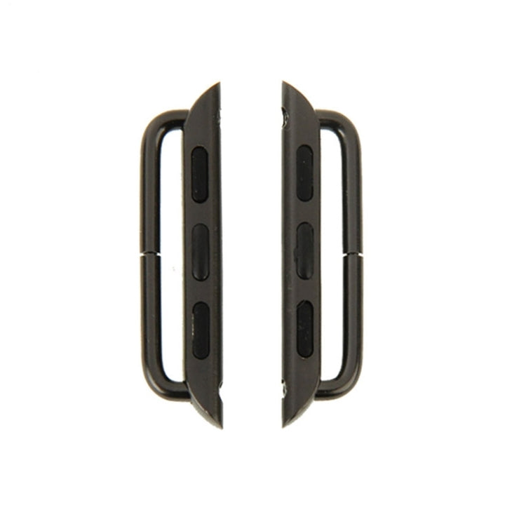Metal watch strap connector set with cutouts and dark gray frame, for Apple Watch 42mm