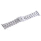 Stainless steel watch band links with pin holes on end pieces, silver