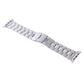 Silver stainless steel watch band with classic buckle and rectangular link segments