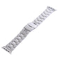 Stainless steel watch band with brushed metal clasp and interlocking link design