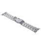 Silver stainless steel watch band with clasp center and adjustable end pin holes