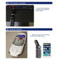 Bluetooth car FM transmitter device shown with red LED display and call controls