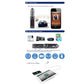 Bluetooth music player car transmitter with dual USB charging and compact black plug