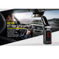 Black Bluetooth car kit FM transmitter with red LED display mounted in a car