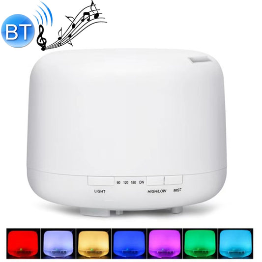 White ultrasonic aroma diffuser with colorful LED light modes