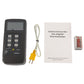 Digital thermometer kit with probe lead, instruction sheet, and battery shown