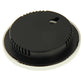 Black rear cover of round indoor thermometer and hygrometer with mounting holes