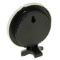 Round thermometer and hygrometer underside view with black casing and vent slots