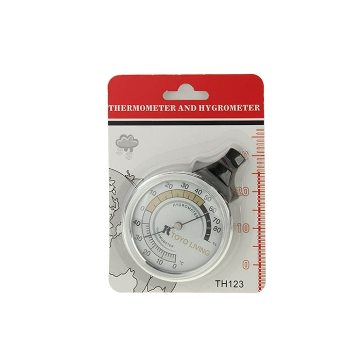 Blister package of indoor thermometer and hygrometer with thermometer scale graphic