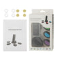 Wireless key finder instructions booklet and retail box with key fob and dock shown