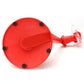 Red round base inverted drink dispenser with clear spout and bottle attachment