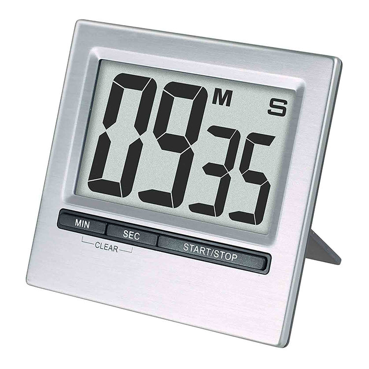 Large digital countdown timer with stand, showing 03:49 and M/S indicators