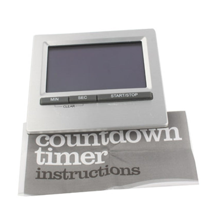 Digital countdown timer front panel with blank screen and MIN/SEC/START/STOP buttons