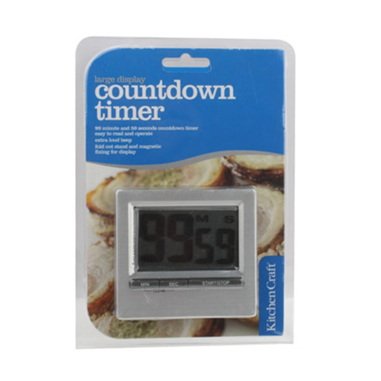 Kitchen Craft retail package for large digital countdown timer with LCD display window