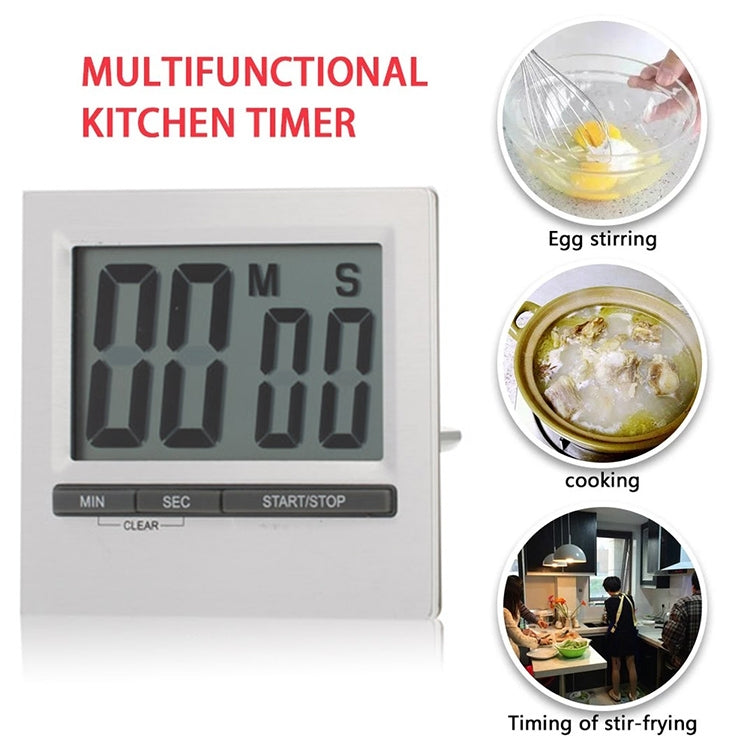 Retail card for multifunction kitchen timer featuring large display countdown timer