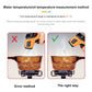 Infrared thermometer with display and aiming tip used on a container