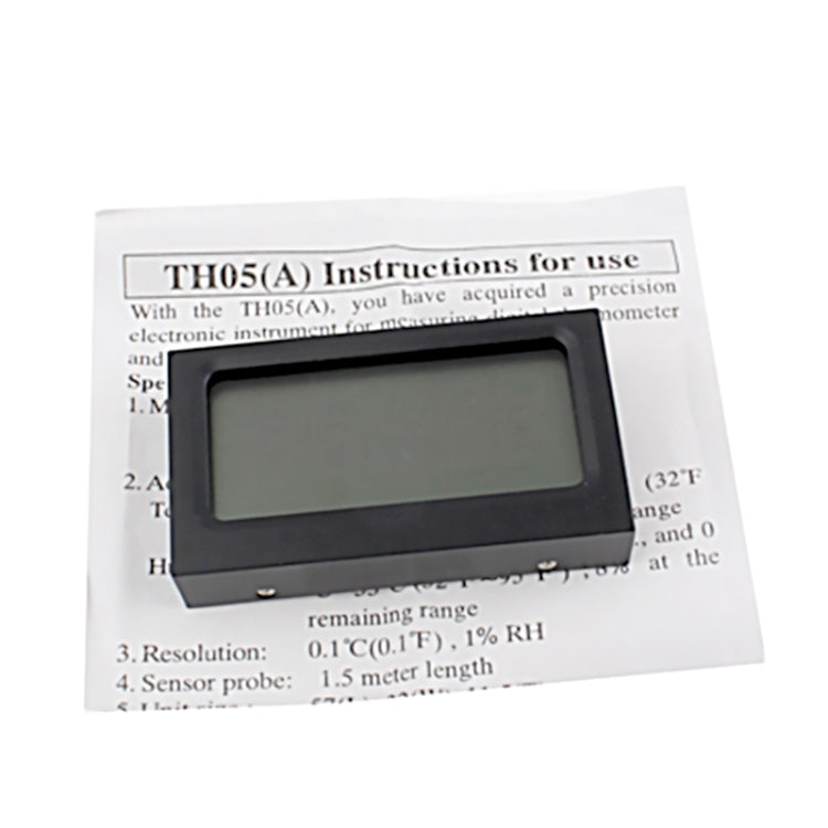 Mini digital thermometer humidity monitor instructions sheet with measurement specifications