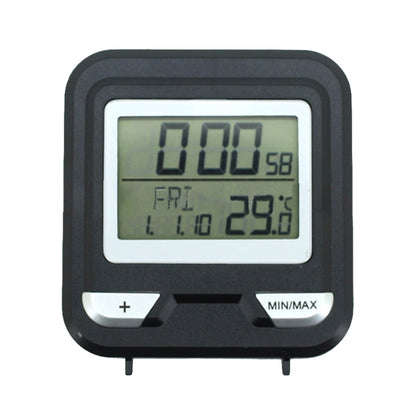 Black digital thermometer with LCD screen, MIN/MAX and temperature buttons