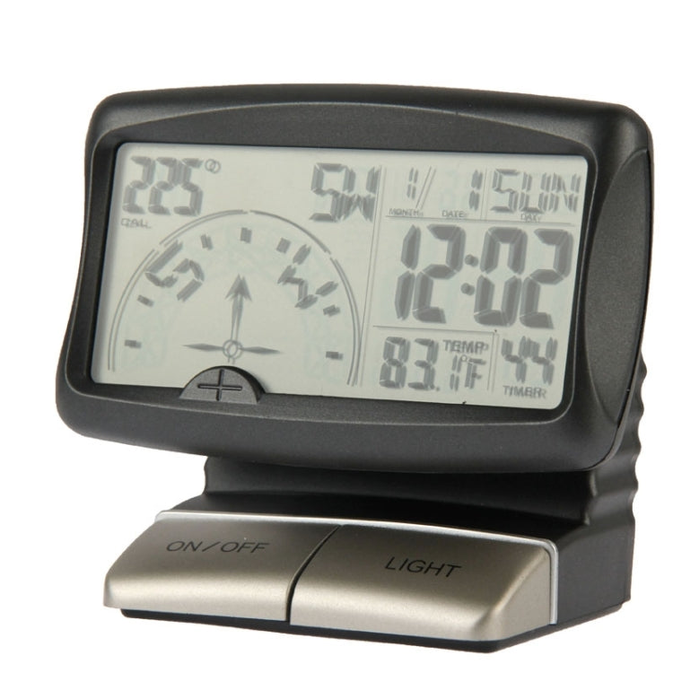 3.5-inch LCD digital car compass front view with large compass and numeric readings