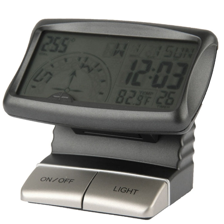 3.5-inch LCD digital car compass tilted front display with temperature and time readouts