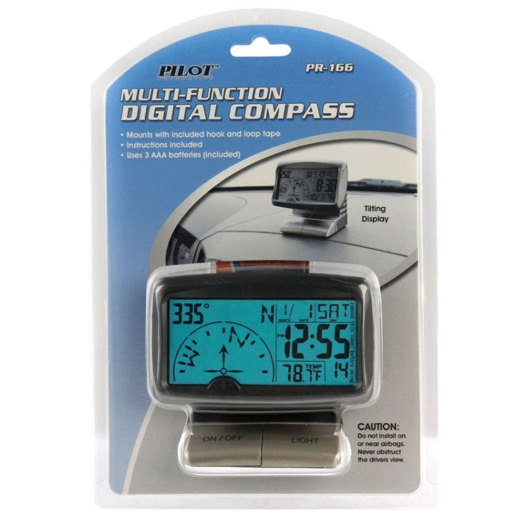 3.5-inch LCD digital car compass rear controls close-up with calibration button