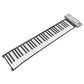 61-key roll-out soft keyboard piano with black and white keys and compact end
