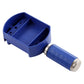 Blue watch strap adjuster tool cradle with metal guide on end