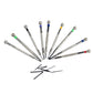 Watch repair screwdriver set of 9 tools, fanned out with colored accent rings