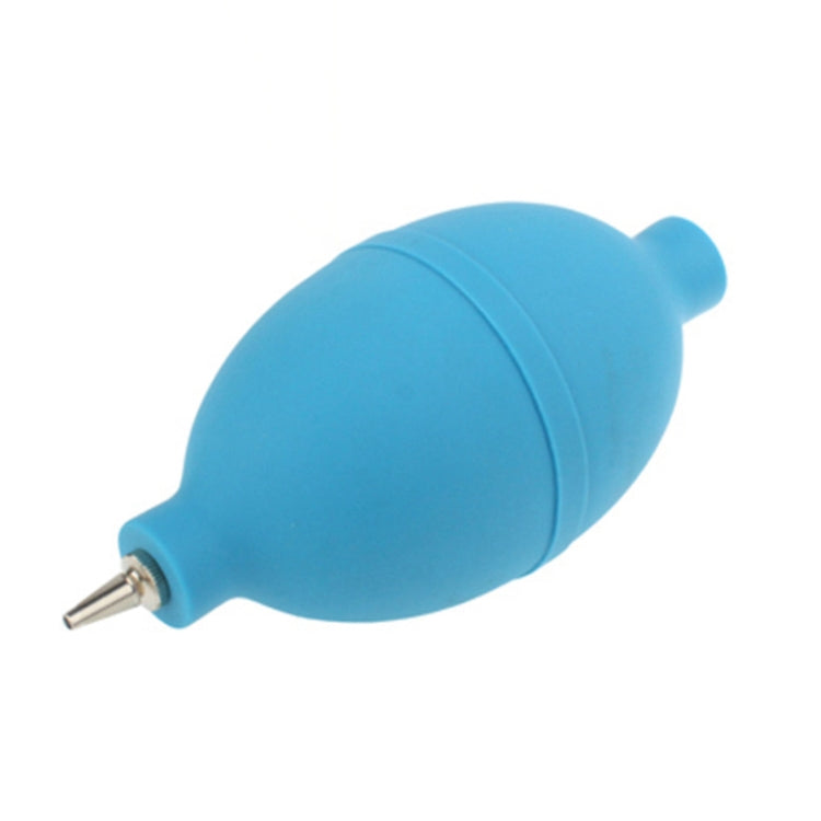 Blue rubber air blower for watch cleaning, pointed metal nozzle